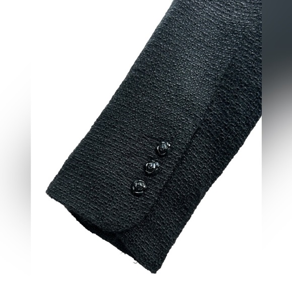 Rebecca Taylor Tweed Black Blazer Career Size 6 Preppy Academia Business Causal - Picture 11 of 12